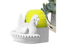 Funny Sponge Holder, Hen Shaped Sink Organiser, 6.3 x 4.21 x 3.66 Inch Large Drain Rack with Quick Drying, Sturdy Resin Kitchen Container, Counter Holder with Novel Desi