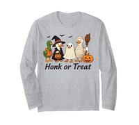 Funny Spooky Goose Ghost Witch Mummy Silly Halloween Goose Long Sleeve T-Shirt