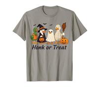 Funny Spooky Goose Ghost Witch Mummy Silly Halloween Goose T-Shirt