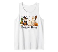 Funny Spooky Goose Ghost Witch Mummy Silly Halloween Goose Tank Top