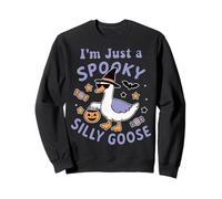 Funny Spooky Goose Witch Hat Silly Goose Halloween Sweatshirt