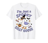 Funny Spooky Goose Witch Hat Silly Goose Halloween T-Shirt