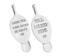 Funny Spoon Bookmark,Fell Asleep Here Unique Spoon Bookmark,Vintage Silver Spoon Bookmark,Unique Bookmarks Birthday Gifts for Family,Friend,Reader,Book Lover(Color:Silver)