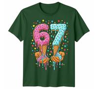 Funny Spotty 67 Unisex T Shirt Six Seven Dotty Spots Tee Mens Womens Graphic Top Unisex M Bottle Green