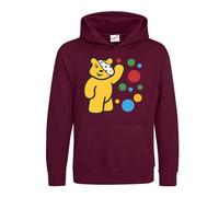 Funny Spotty Bear Unisex Pullover Hooded Top - Cute and Comfy Spotty Stitch Hooded Top for Boys and Girls Wine