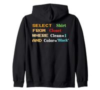 Funny SQL Query Programming Code Closet Design Zip Hoodie