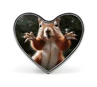 Funny Squirrel Animal Round Button Pin Metal Brooch Badge Enamel Style Pinback for Hats Bags Clothing Gift