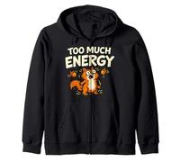 Funny Squirrel Chaotic Energy Hyperactive Animal ADHD Humor Zip Hoodie