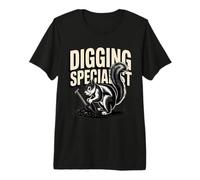 Funny Squirrel Digging Specialist Gardening Humor Premium T-Shirt