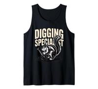 Funny Squirrel Digging Specialist Gardening Humor Tank Top