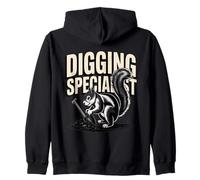 Funny Squirrel DIGGING SPECIALIST Gardening Humor Zip Hoodie