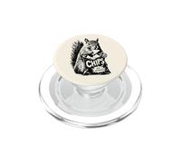 Funny Squirrel Eating Chips 0 Percent Authority Meme PopSockets PopGrip for MagSafe