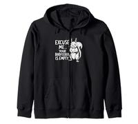 Funny Squirrel Excuse Me Your Bird Feeder’s Empty Again Zip Hoodie