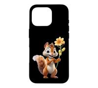 Funny Squirrel Flower Lover Animal Gift for Men Women Kids Case for iPhone 16 Pro