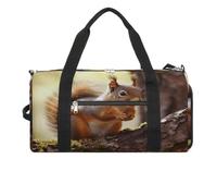 Funny Squirrel Gym Bag for Women Men Shoe Compartment Waterproof Travel Bags Sports Duffle Bag for Sports Gyms Yoga