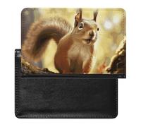 Funny Squirrel Passport Holder & Travel Wallet Passport Cover Protector Essentials with Credit Card Slots