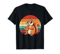 Funny Squirrel Pie Lover Retro Sunset Style T-Shirt