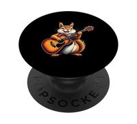 Funny Squirrel Playing Guitar Design for Music Lovers PopSockets Adhesive PopGrip