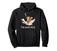 Funny Squirrel Riding Goose With Sword Onwards! Adventure Pullover Hoodie