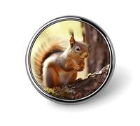 Funny Squirrel Round Badge Cute Brooch Hats Jackets Decor Personalized Lapel Pin Clothing Jewelry Accessories for Wedding Party Gift
