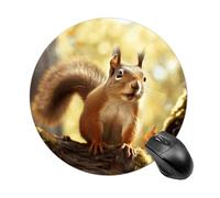 Funny Squirrel Round Mouse Pad Funny Mousepad with Non-Slip Rubber Base 7.8 Inch Waterproof Office Mouse Pad Premium Textured for Laptop Computer