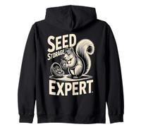 Funny Squirrel Seed Storage Expert Zip Hoodie
