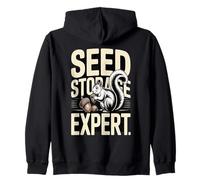 Funny Squirrel Seed Storage Expert Zip Hoodie
