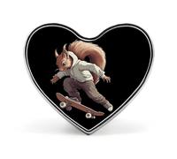 Funny Squirrel Skateboard Skater Heart Badge Funny Lapel Pins Personalized Button Brooch Pin for Clothing Bag Accessories