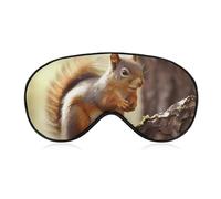Funny Squirrel Sleep Mask for Women Men Side Sleeper Eye Cover with Adjustable Strap Soft Breathable Blackout Mask Slip-Free Deep Sleeping Travel Essentials