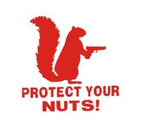 Funny Squirrel Sticker | Nutty Squirrel Decal | Hilarious Squirrel Vinyl Sticker, Sassy Squirrel Car Decal, Protect Your Nuts Bumper Sticker, Nutty Squirrel Sticker for Home, Office, or Car Windows