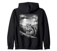 Funny Squirrel UFO Invasion Conspiracy Theory Lovers Zip Hoodie