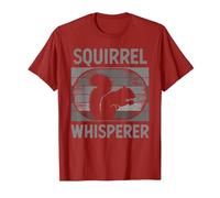 Funny Squirrel Whisperer Art Men Women Kids Squirrel Lover T-Shirt, Men, Cranberry Red, 3X-Large