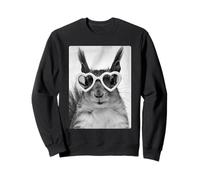 Funny Squirrel with Hearts Sunglasses Forest Animal Meme Sweatshirt