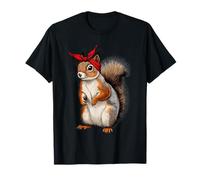 Funny Squirrel with red Bow Bandana Matching Squirrel Family T-Shirt