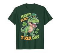 Funny ST PAT T-REX Patrick's Day Kids Leprechaun Irish Born T-Shirt