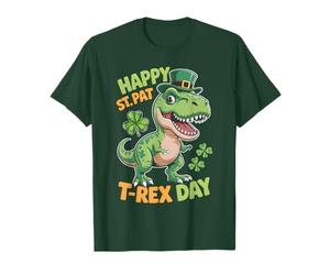 Funny ST PAT T-REX Patrick's Day Kids Leprechaun Irish Born T-Shirt