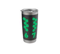 Funny St Patrick’s Day 6 7 Meme Gen Alpha Slang Shamrock Stainless Steel Insulated Tumbler