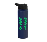 Funny St Patrick’s Day 6 7 Meme Gen Alpha Slang Shamrock Stainless Steel Insulated Water Bottle