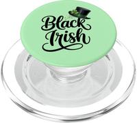 Funny St Patrick's Black Irish with Leprechaun Hat PopSockets PopGrip for MagSafe