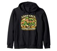 Funny St Patricks Day Bartender Last Call For Leprechauns Zip Hoodie