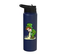 Funny St Patricks Day Leprechaun Shamrock Pattys Day Party Stainless Steel Insulated Water Bottle