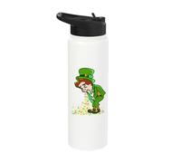 Funny St Patricks Day Leprechaun Shamrock Pattys Day Party Stainless Steel Insulated Water Bottle