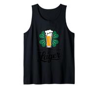 Funny St Patricks Day Powered by Luck & Lager Drinking Humor Tank Top