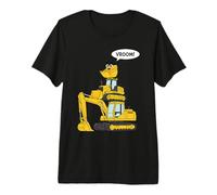 Funny Stacked Digger Bulldozer Excavator Vroom Kids Premium T-Shirt