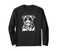 Funny Staffordshire Bull Terrier Dog with Sunglasses Staffie Long Sleeve T-Shirt