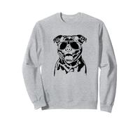 Funny Staffordshire Bull Terrier Dog with Sunglasses Staffie Sweatshirt