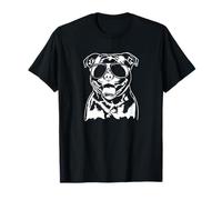 Funny Staffordshire Bull Terrier Dog with Sunglasses Staffie T-Shirt