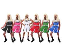 FUNNY STAG DO COSTUME MENS CHEERLEADER OUTFIT NOVELTY DRESS CHEER UNIFORM (LARGE - PINK)
