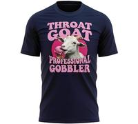 Funny Stag Do T Shirt for Men Throat Goat Gobbler Ice Cream Joke Gift for Him Bachelor Party Weekend Holiday Groom to Be, L, Navy