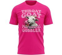 Funny Stag Do T Shirt for Men Throat Goat Gobbler Ice Cream Joke Gift for Him Bachelor Party Weekend Holiday Groom to Be, XL, Bright Pink